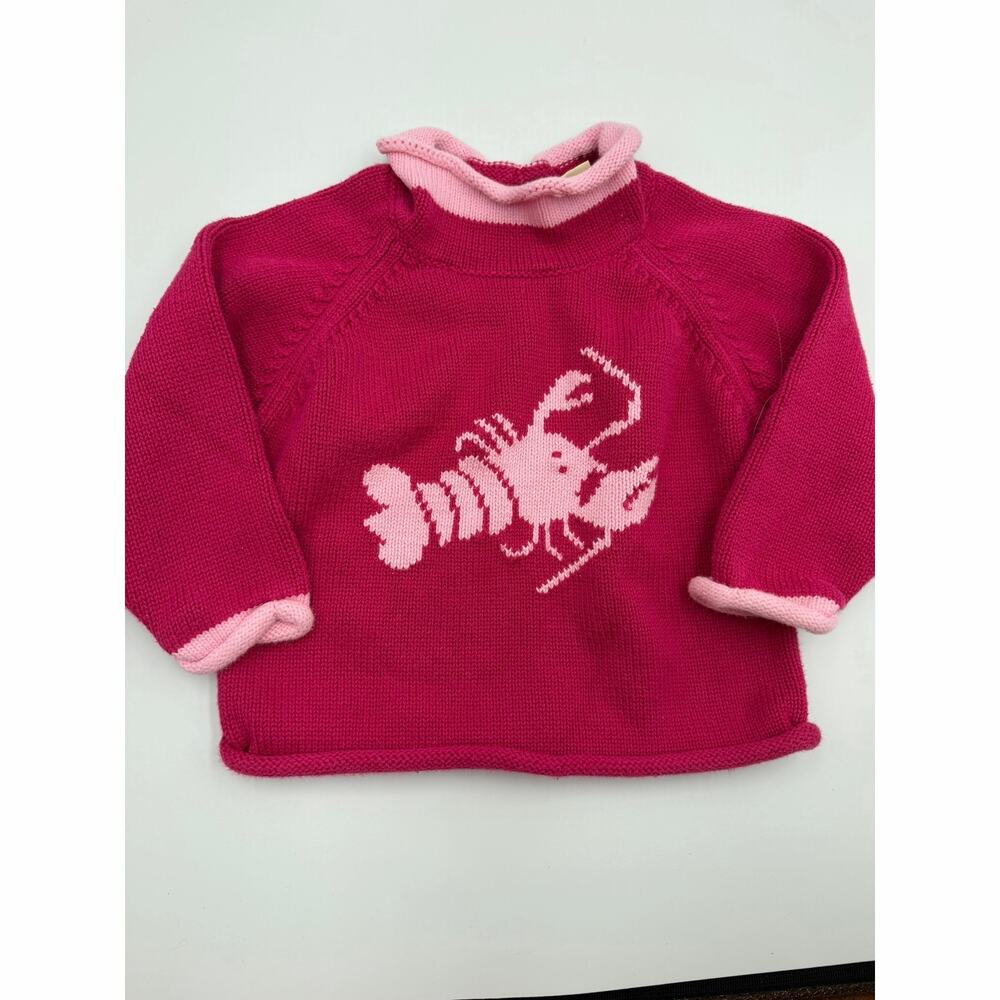 L.L. Bean mockneck lobster sweater 6/12m